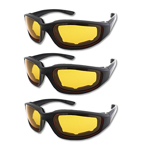 3 Pair Motorcycle Riding Glasses Padding Goggles UV Protection Dustproof Windproof Motorcycle Sunglasses for Outdoor Actives
