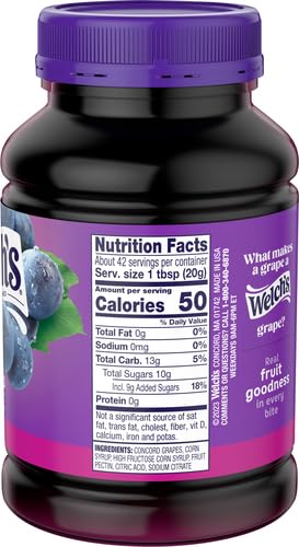 Welch's Concord Grape Jelly, 30 Oz Jar