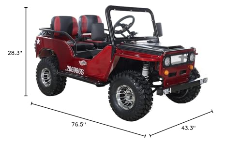 X-PRO Ranger 125 125cc Go Kart with 3-Speed Semi-Automatic Transmission w/Reverse, Big 18" Aluminium Rim Wheels!(Red)