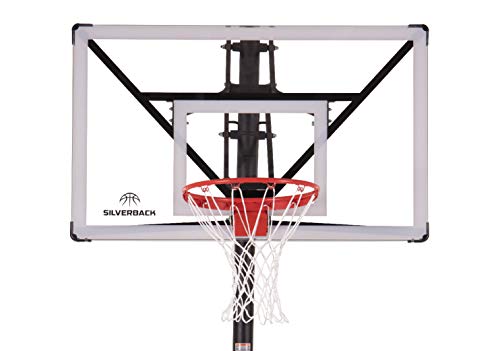 Silverback NXT 54" In-Ground Basketball Hoop with Adjustable-Height Backboard and QuickPlay Design , Black