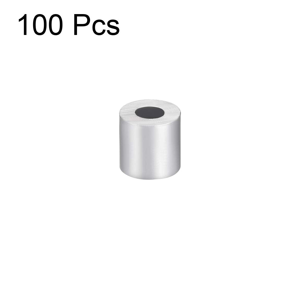 uxcell Aluminum Wire Rope Stop Sleeve Round Cable Ferrule Loop for 3/32" Wire Rope Pack of 100