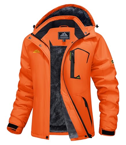 MAGCOMSEN Women's Ski Jacket Waterproof Insulated Snow Jacket Warm Windproof Winter Coats with Hood Fleece Lined Jacket
