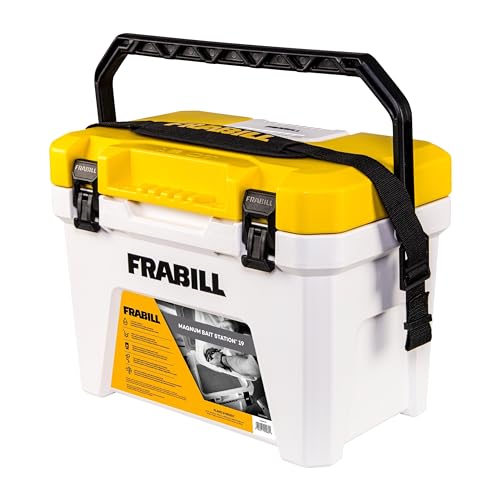 Frabill Magnum Bait Station 13 Quart Live Bait Well, White and Yellow