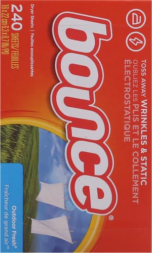 Bounce Dryer Sheets Laundry Fabric Softener, Outdoor Fresh Scent, 240 Count