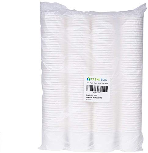 TashiBox 12 oz White Hot Drink Paper Cups - 120 Count - Disposable Paper Coffee Cups