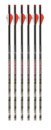 Carbon Express Maxima Hunter Fletched BuffTuff Plus Carbon Crossbolt with R2 Vanes, 6-Pack, Mossy Oak Treestand Pattern