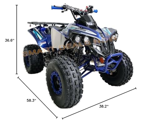 HHH ATV 125cc Vitacci ATV Quad Youth Utility Style ATV 125cc ATV Fully Automatic with Reverse Gas ATV 4 Wheeler ATVs Quads Big 19/18 inch Tires (Orange)