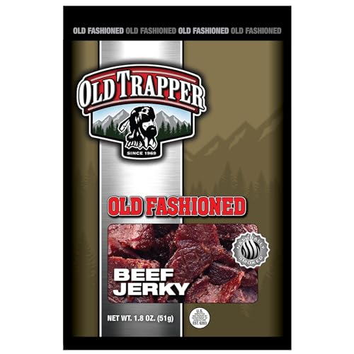 Old Trapper Beef Jerky, Old-Fashioned 10-Ounce Bag, Tender Meat Snacks for Lunches or Between Meals, 11 Grams of Protein, Zero Grams of Fat, and 70 Calories per Ounce (Pack of One)