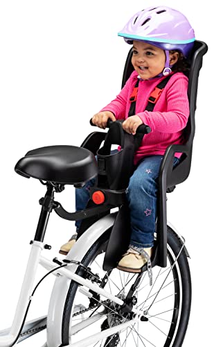 Schwinn Ovation Child Bike Carrier, Seats one Kid Ages 1+, Frame Mount, Adjustable Safety Harness and Foot Wells, Quick Release Design, Comfortable Padding, Rear-Mounted Child Bike Seat for Toddler