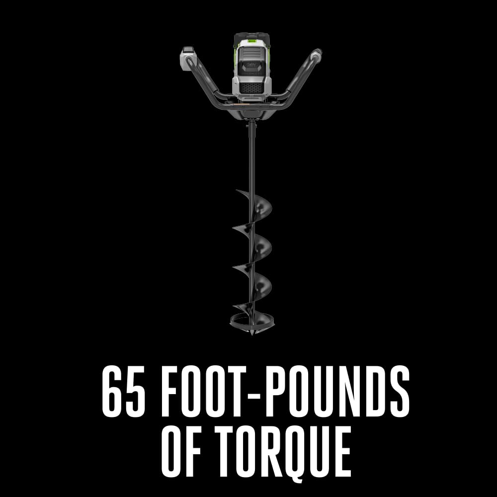 EGO Power+ 8" Auger, Electric Ice Auger for Ice Fishing, Includes 56V 5.0Ah Battery and Charger - IG0804