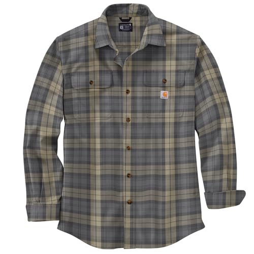 Carhartt Men's Loose Fit Heavyweight Flannel Long Sleeve Plaid Shirt