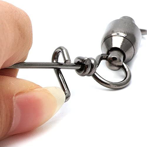 Dr.Fish Ball Bearing Swivels with Snap, Snap Swivels Fishing Tackle Stainless Saltwater & Freshwater Coast Lock Fishing Clips Terminal Tackle Line Lure Leader Connector Accesories