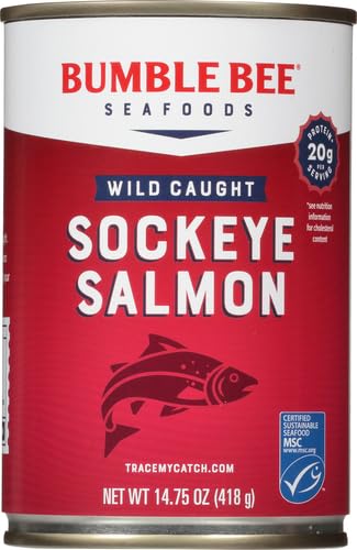 Bumble Bee Smoke Flavored Red Coho Salmon Fillets in Oil, 3.75 oz (Pack of 1) - 19g Protein - Skinless, Boneless - Great for Snacks & Recipes - Gluten Free