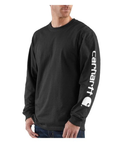 Carhartt Men's Loose Fit Heavyweight Long-Sleeve Logo Sleeve Graphic T-Shirt