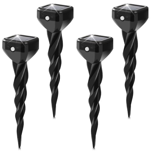 CIIC Mole Repellent Solar Powered for Lawns, Snake Repellent for Yard, Solar Gopher Repellent Ultrasonic for Outdoor, Get Rid of Mole, Gopher, Snake, Groundhog, Skunk, and Voles 4 Pack