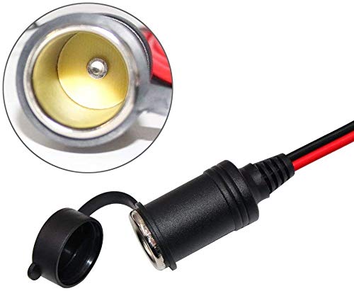 12V Cigarette Lighter Extension Cord 12FT -Car Charger Cigar Lighter Male Plug to Female Socket 16AWG Heavy Duty Extension Cable with LED Lights Extender for Air Compressor Pump and Tire Inflator 15A