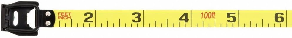 DEWALT Tape Measure, 100-Foot, Self-Lock, Solid Chrome Finish, Rubber Grip (DWHT34036L)