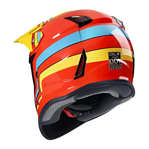 GLX GX623 Youth ATV/Dirt Bike Helmet Combo - Retro Green, Large - DOT