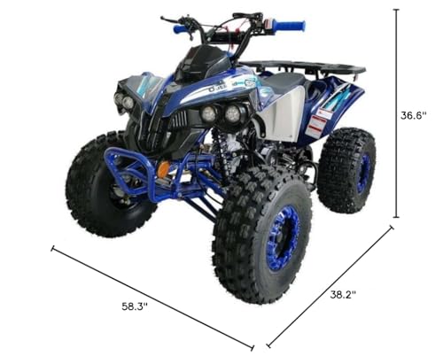 HHH ATV 125cc Vitacci ATV Quad Youth Utility Style ATV 125cc ATV Fully Automatic with Reverse Gas ATV 4 Wheeler ATVs Quads Big 19/18 inch Tires (Orange)