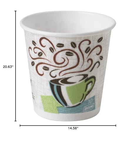 Dixie PerfecTouch 12 oz Paper Coffee Cups By GP PRO, Coffee Haze Design, 500 Count (25 Disposable Cups Per Sleeve, 20 Sleeves Per Case), 5342DX