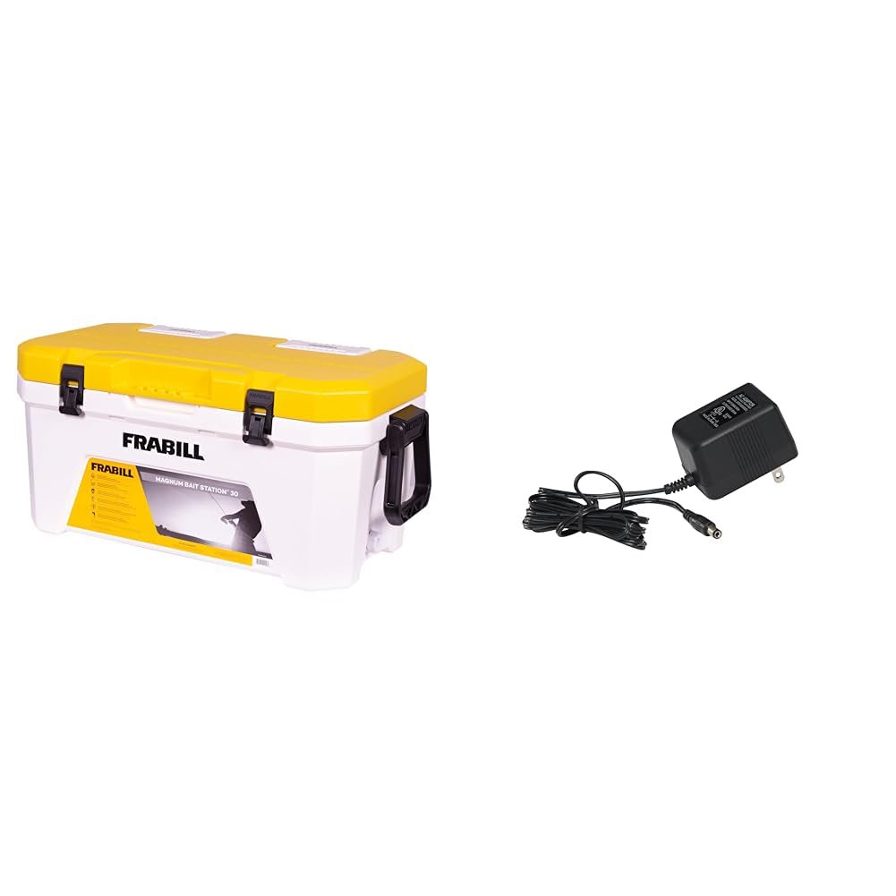 Frabill Magnum Bait Station 13 Quart Live Bait Well, White and Yellow