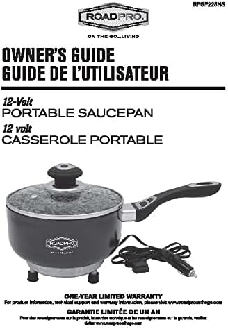 Roadpro RPSP225NS 12-Volt Portable Saucepan with Non-Stick Surface,Black