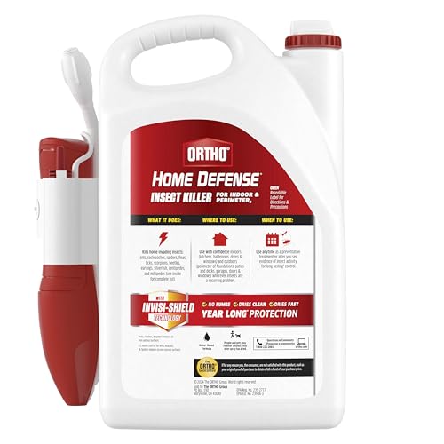 Ortho Home Defense Insect Killer for Indoor & Perimeter2 - With Comfort Wand, Long-Lasting Control, Kills Ants, Cockroaches, Spiders, Fleas & Ticks, Non-Staining, Odor Free, 1.1 gal., 2-Pack