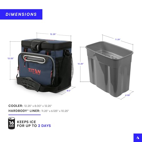 Titan Deep Freeze Cooler Zipperless Hardbody Cooler - Deep Freeze Insulation, HardBody Liner, and SmartShelf