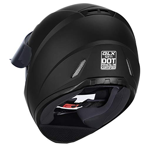 GLX GX11 Compact Motorcycle Helmet - Camo, Large - Full Face w/ Tinted Visor, DOT Approved
