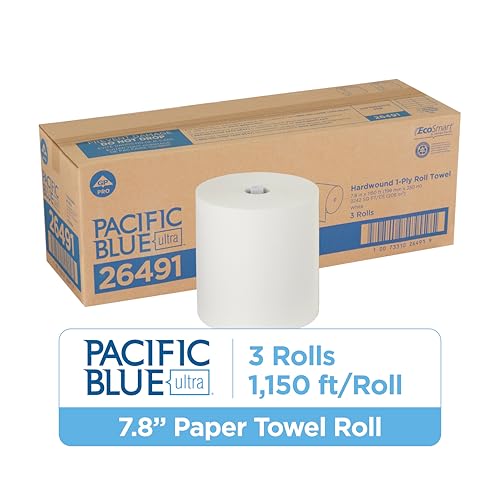 Pacific Blue Ultra 8” High-Capacity Recycled Paper Towel Roll by GP PRO (Georgia-Pacific), White, 26490, 1150 Feet Per Roll, 6 Rolls Per Case