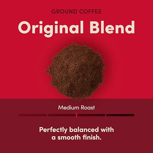 Tim Hortons Original Blend, Medium Roast Ground Coffee, Canada’s Favorite Coffee, Made with 100% Arabica Beans, 48 Ounce Canister