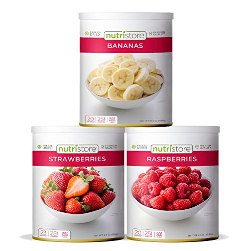 Nutristore Freeze Dried Raspberries | 100% Natural, Healthy Fruit Snacks Bulk | Premium Quality & Crispy Fresh Taste | Emergency Survival Food Supply | #10 Can | 20 Servings | 25 Year Shelf Life