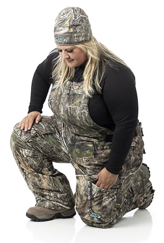 DOING SOMETHING GREAT Kylie 5.0 Camouflage Drop Seat Hunting Bibs for Women, DWR Waterproof, Thin Profile 120g Insulated