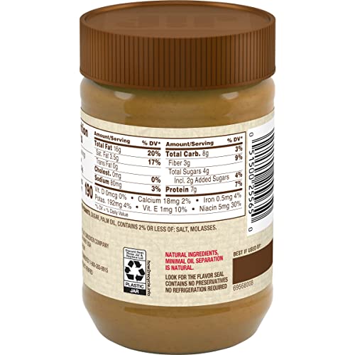 Jif Natural Creamy Peanut Butter Spread and Honey – Contains 80% Peanuts, 16 Ounces
