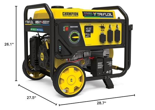 Champion Power Equipment 15,000-Watt Electric Start Tri Fuel Home Backup Portable Generator with CO Shield