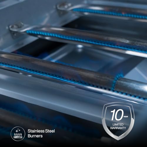 Spire Premium 5 Burner Built In Gas Grill Island Head, Stainless Steel 30 Inch Propane Grill with Rear Burner, 63,000 BTUs, 750 SQ In Racks, Dual Fuel Compatibility - 740-0788P