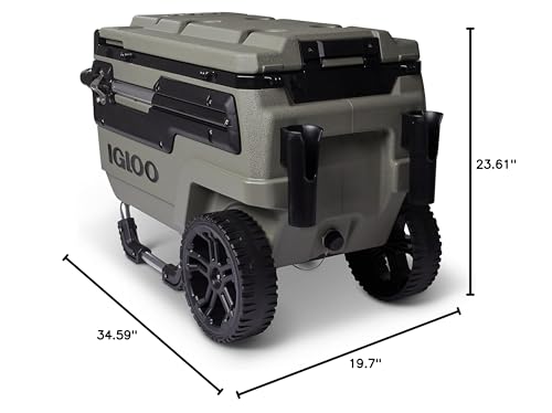 Igloo Trailmate Journey 70Qt Wheeled Cooler, Insulated Hard Shell Ice Chest