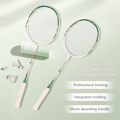 Badminton Rackets,Badminton Racket Set,Both Offensive and Defensive,Composite Carbon Ultra Light 82g Professional Training Racket,Including 2 Rackets,2 Shuttlecocks,and 1 Bag