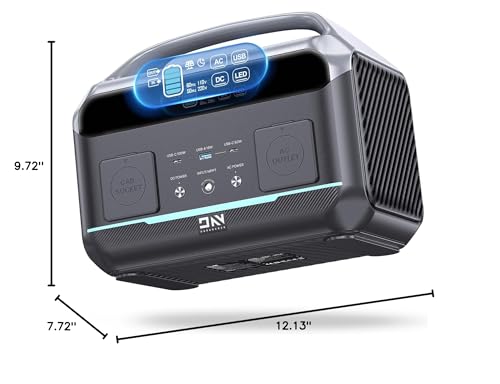 Portable Power Station 300W (600W Surge), 192Wh (60,000mAh) Solar Generator, LiFeP04 Battery with AC & DC Outlets, Power Bank Station for Outdoor Camping, RVs, Traveling, Home & Emergency