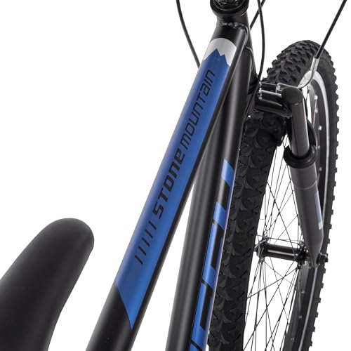 Huffy Stone Mountain Mens 26 Inch Mountain Bike, Matte Black Frame, 21-Speed Shimano Twist Shifting, Front Suspension, Comfort Saddle | 20"/24"/26" Sizes, 6-21 Speeds, Dual Suspension Available |