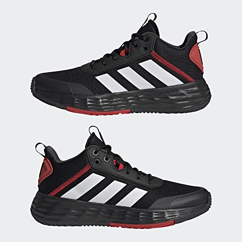 adidas mens Own the Game 2.0 Basketball Shoe, Black/White/Carbon, 9.5 US