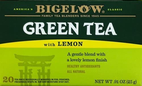 Bigelow Tea Green Tea Variety Pack, Classic Green Tea, Lemon, Pomegranate, Mint, Peach and Constant Comment Flavors, 20 Count Box (Pack of 6), 120 Total Tea Bags
