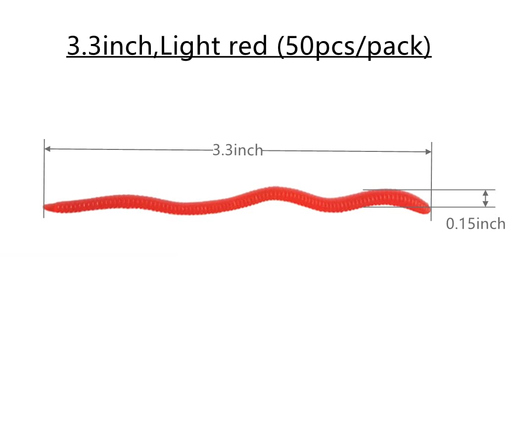 1.6in/3.3/3.9in Fishing Soft Lure Trout Worm Earthworm Bait Lifelike Fake Bloodworm Grub Worm Soft Fishing Lure Baits