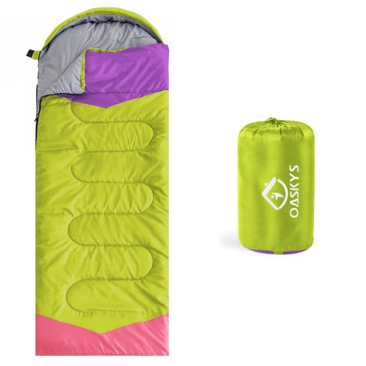 oaskys Camping Sleeping Bag - 3 Season Warm & Cool Weather - Summer Spring Fall Lightweight Waterproof for Adults Kids - Camping Gear Equipment, Traveling, and Outdoors