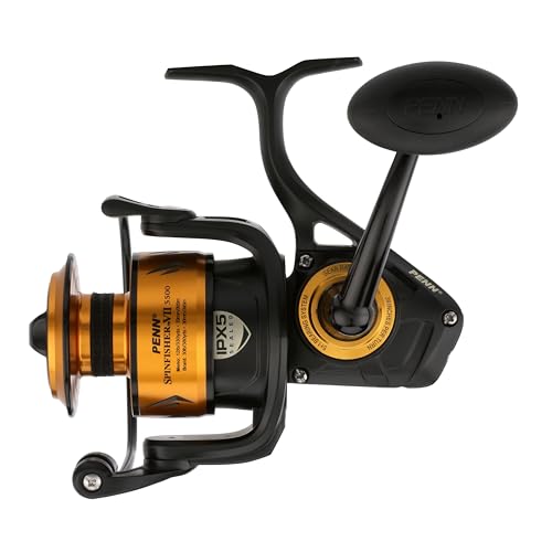 PENN Spinfisher VII 7500 Saltwater Spinning Reel, Right/Left Handle Position, IPX5 Seal, HT-100 Front Drag, Superline Spool, Precise CNC Gear Technology
