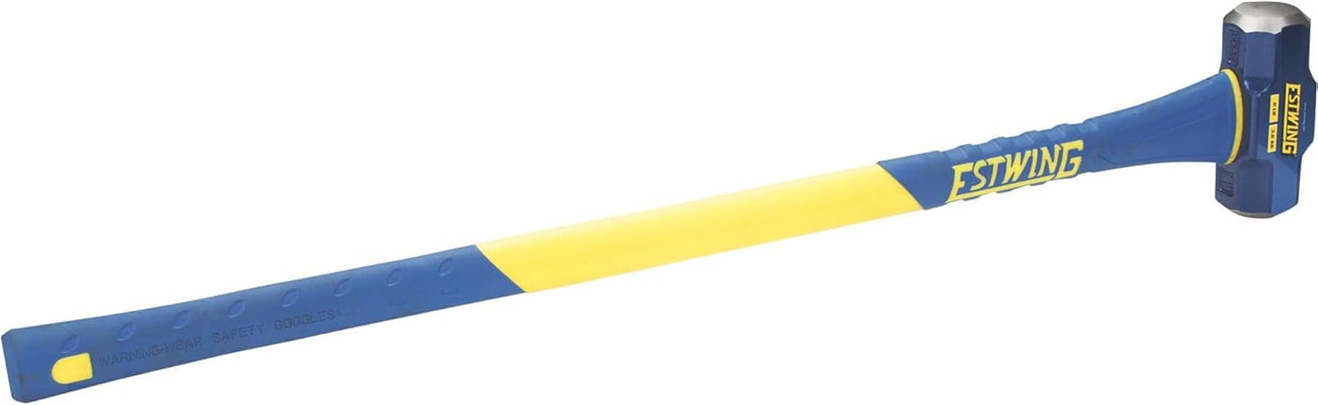 Estwing 16-Pound Hard Face Sledge Hammer for Demolition/Stake Driving, 50-55 HRC, 36-Inch Fiberglass Handle, Overstrike Protection, Textured Grip