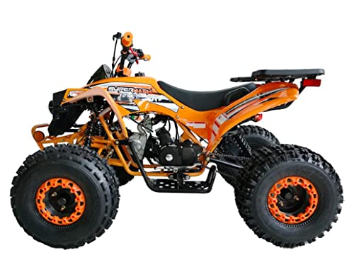 HHH ATV 125cc Vitacci ATV Quad Youth Utility Style ATV 125cc ATV Fully Automatic with Reverse Gas ATV 4 Wheeler ATVs Quads Big 19/18 inch Tires (Orange)