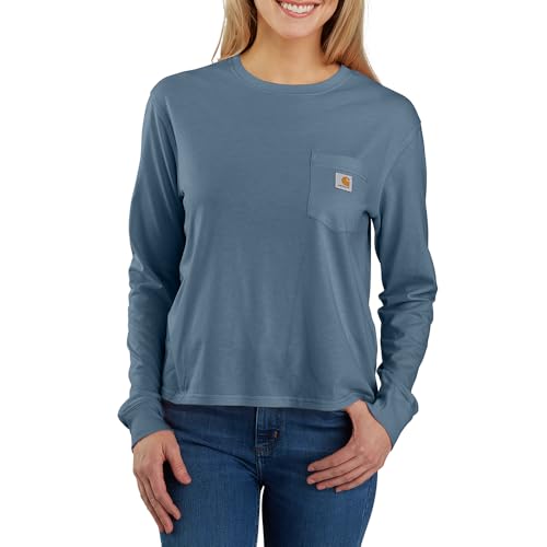 Carhartt Women's Loose Fit Lightweight Long-Sleeve Crewneck Pocket T-Shirt