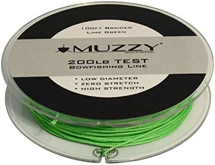 Muzzy 1078 Bow Fishing Line Lime Green 200 Braided 100' Spool