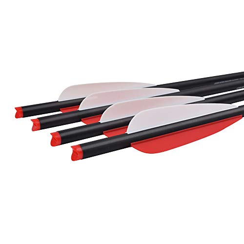 Carbon Crossbow Bolts 16 18 20 Inch Hunting Archery Arrows with 4" Vanes Replaced Arrowhead Tip (Pack of 12)